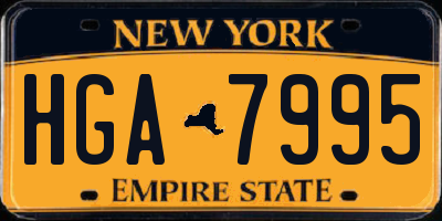 NY license plate HGA7995
