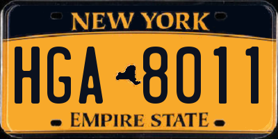 NY license plate HGA8011
