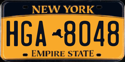 NY license plate HGA8048