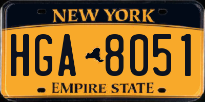 NY license plate HGA8051