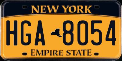 NY license plate HGA8054