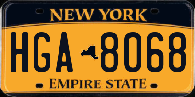 NY license plate HGA8068