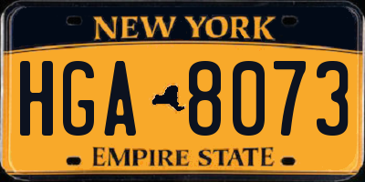 NY license plate HGA8073