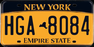 NY license plate HGA8084