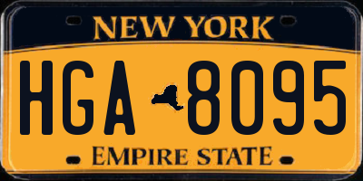NY license plate HGA8095