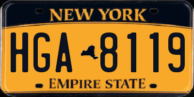 NY license plate HGA8119