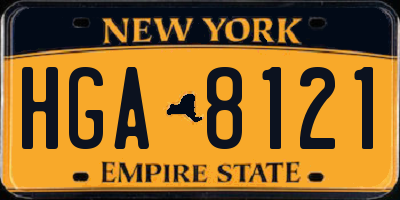 NY license plate HGA8121