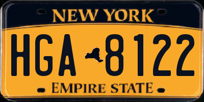 NY license plate HGA8122