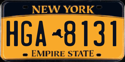 NY license plate HGA8131