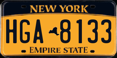 NY license plate HGA8133