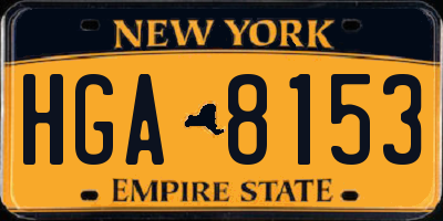 NY license plate HGA8153