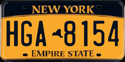 NY license plate HGA8154
