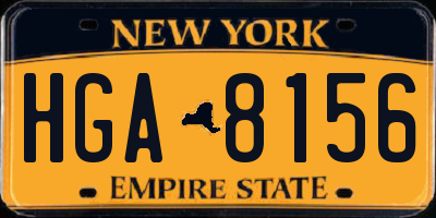 NY license plate HGA8156