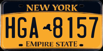 NY license plate HGA8157