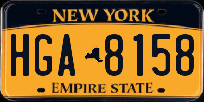 NY license plate HGA8158