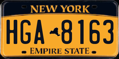 NY license plate HGA8163