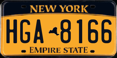 NY license plate HGA8166