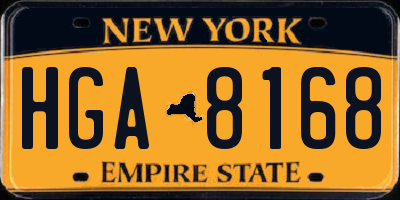 NY license plate HGA8168