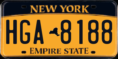 NY license plate HGA8188