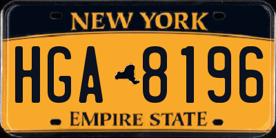 NY license plate HGA8196