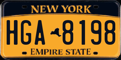 NY license plate HGA8198