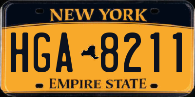 NY license plate HGA8211