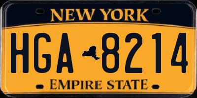 NY license plate HGA8214