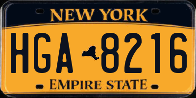 NY license plate HGA8216