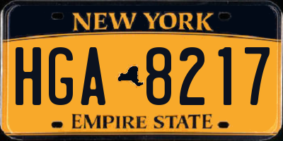 NY license plate HGA8217