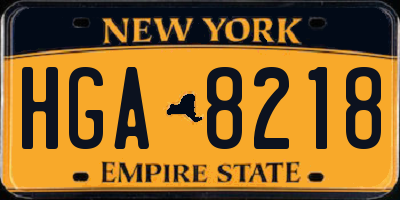 NY license plate HGA8218