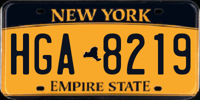 NY license plate HGA8219