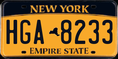NY license plate HGA8233