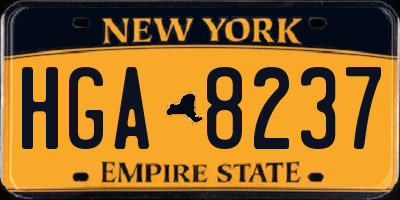 NY license plate HGA8237