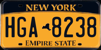 NY license plate HGA8238