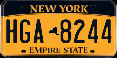 NY license plate HGA8244