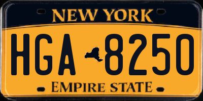 NY license plate HGA8250