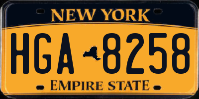 NY license plate HGA8258