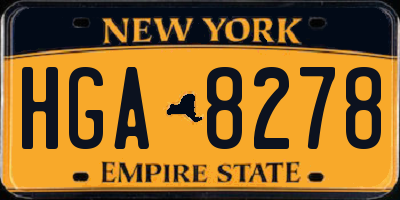 NY license plate HGA8278