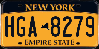 NY license plate HGA8279