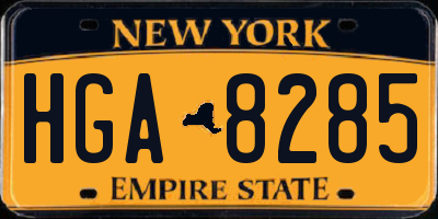 NY license plate HGA8285