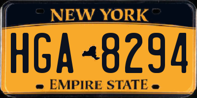 NY license plate HGA8294