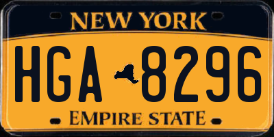 NY license plate HGA8296