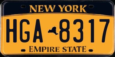 NY license plate HGA8317