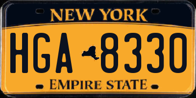NY license plate HGA8330