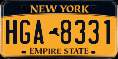 NY license plate HGA8331