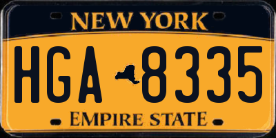 NY license plate HGA8335