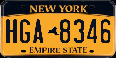 NY license plate HGA8346