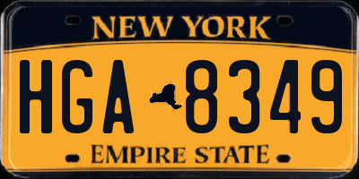 NY license plate HGA8349
