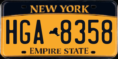 NY license plate HGA8358