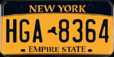 NY license plate HGA8364